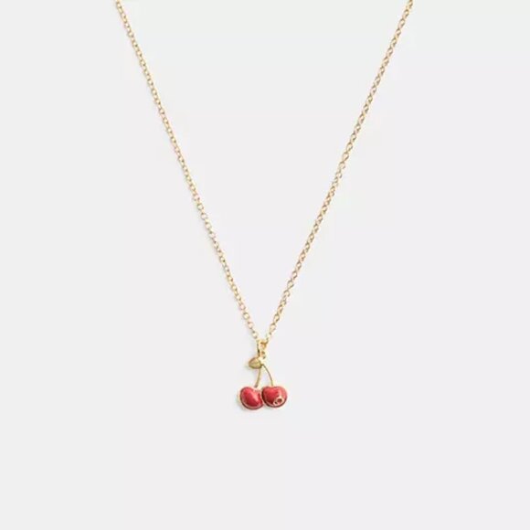 Coach Cherry Charm Pendant Necklace NWT - Picture 1 of 3